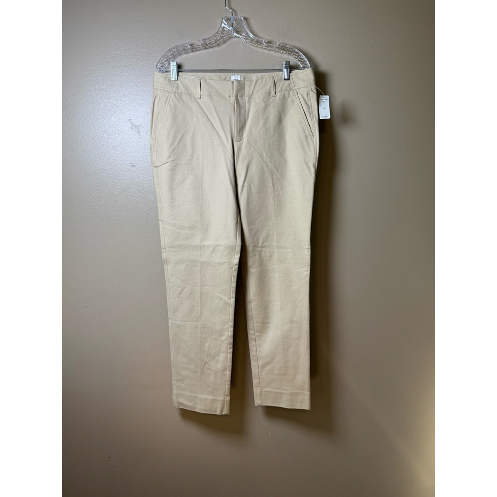 Gap Women 12 Tall Slim Crop Khaki Beige Chino Pants New 228221-01-1